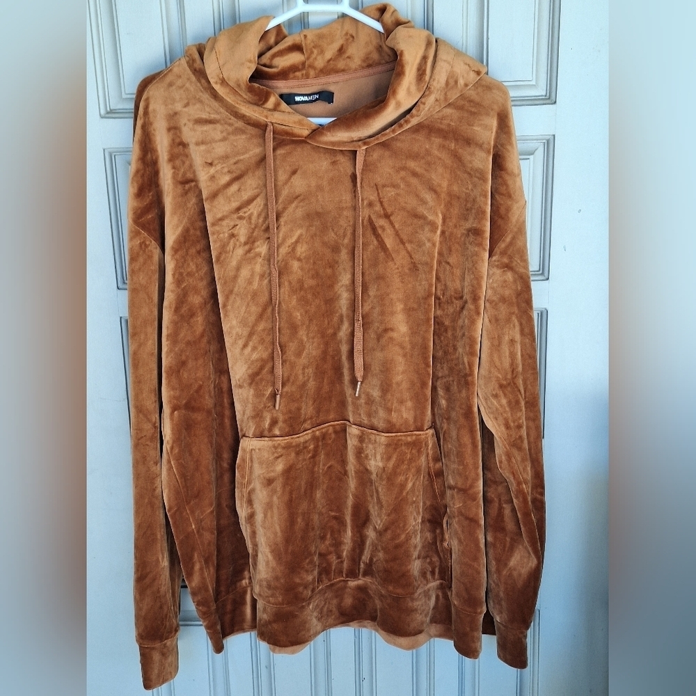 NovaMen Hoodie SzXXL Rust Long Sleeves Kangaroo Pocket Poly/Span Banded Cuff/Hem